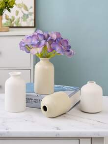مزهرية بلاستيكية بيضاء، ديكور مدخل بطراز نوردي، مزهرية زهور اصطناعية لديكور المنزل، ديكور الغرفة، ديكور الحفلات، هدية عيد الحب، هدية عيد الميلاد، هدية تهنئة بالمنزل الجديد - أبيض - مشاهدة 3