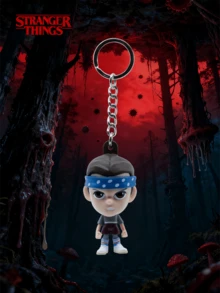 1/6件套官方Netflix《怪奇物语》3D角色钥匙扣，可爱动漫风格吊坠钥匙圈，手机挂饰，桌面装饰，包含Eleven、Eddie Munson、Dustin Henderson、Lucas Sinclair、Max Mayfield和Demogorgon，粉丝和收藏家的绝佳礼物 - 彩色 - 查看 8