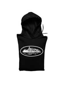 Kangaroo Hoodie + Corteizz Alcatraz Island Rules The World Streetwear Cotton Adult And Children's Set - 黑色 - 查看 3