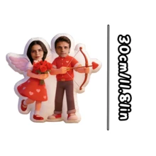 定制照片抱枕 - 个性化头像，趣味设计，柔软枕头，适合情人节、圣诞节、新年、父亲节、母亲节、万圣节、平安夜、感恩节、复活节、愚人节、狂欢节、独立日等节日。 - 彩色 - 查看 9