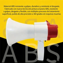 Megáfono Portátil Recargable USB - Plegable, Grabación, Alto Volumen Potente para Mercado Callejero y Publicidad - Blanco - Ver 3