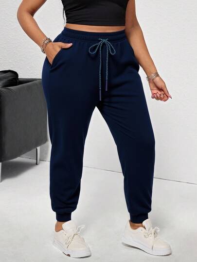 Pantalones de Chándal Plus Size Mujer, Puños Anchos Estilo Casual, Adecuados para Diferentes Ocasiones