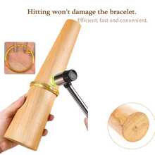 2pcs Professional Non-Slip Rubber Mallet + Round Wooden Bangle Stick / Adjustable Plastic Bangle Stick With Scale (1-25 37.6-75.6cm) Jewelry Tool For Precise Shaping And Deformation Correction