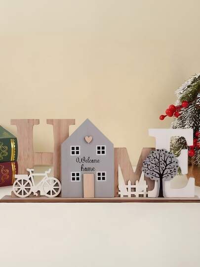 1件乡村风木质字母“HOME/MOM”装饰品，创意木制工艺家居装饰，适用于家居、卧室、花园、婚礼装饰，是情人节、母亲节及其他节日送给亲朋好友的理想礼物，也是节日派对的完美之选。