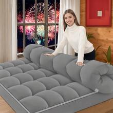 Extra Thick Mattress Topper Cooling Queen Mattress Protector Breathable & Soft Mattress Pad Fall Asleep Quickly Stretches Up 8-21" Deep Pocket Overfilled Down Alternative Filling - Light Grey - View 1