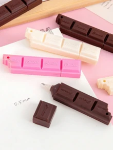 1pc Chocolate Pen, Creative Chocolate 0.5mm Ballpoint Pen, Black Ink, Cartoon Realistic Writing Pen, Unique Gift For Students Back To School Stationery - Multicolor - View 3