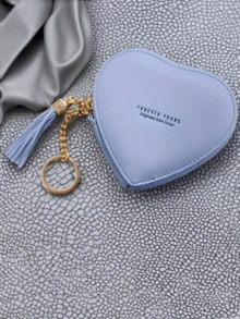 1pc Personalized Keychain Coin Purse, Cute Heart-Shaped Coin Pouch, Women/Girls Wallet Card Holder, Gift For Birthday, Anniversary, Girlfriend, Halloween, Christmas, Thanksgiving - Multicolor - View 13