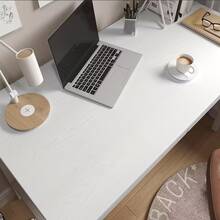 Vintage Wood Grain Self-Adhesive Wallpaper, Wear-Resistant Thickened Easy To Clean Waterproof Wallpaper, Faux Wood Texture Appearance, Easy To Tear And Stick, Heat-Resistant Desk Sticker, Furniture Transformation Sticker Film, Kitchen Cabinet Countertop Mat Desk Wardrobe Old Door Wood Grain Renovation Sticker Film, Durable Home Decor - White - View 5