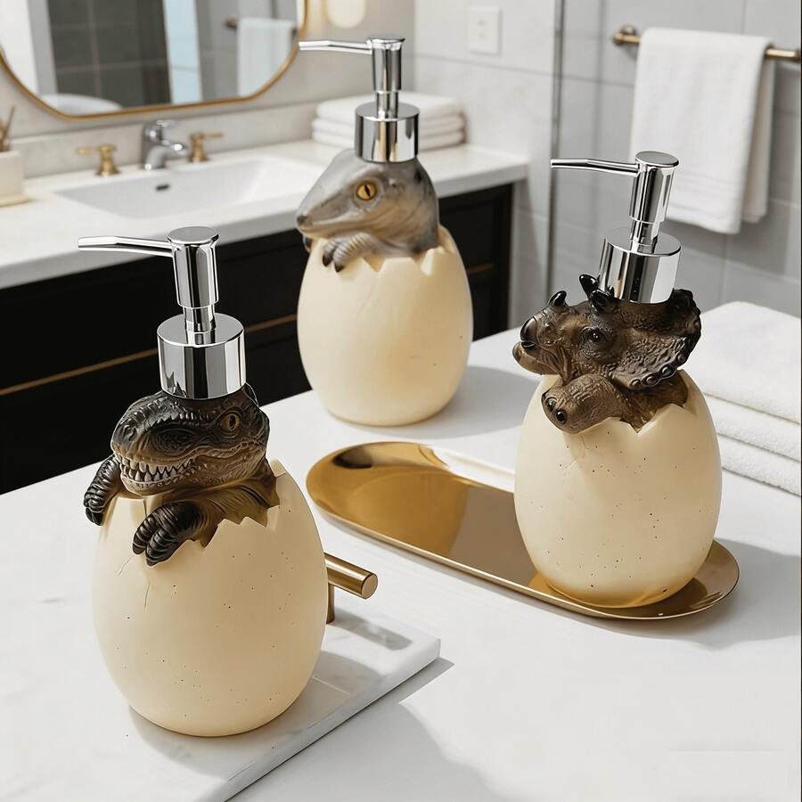 Creative Cartoon Liquid Soap Dispenser Bottle, Children's Dinosaur Lotion Refillable Bottle, Shampoo & Body Wash Pump Bottle To Make Your Little One Love Bathing - Multicolor - View 1