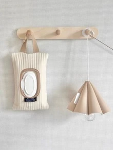 1 chiếc giá treo khăn giấy trên ô tô/nhà tối giản, túi treo khăn ướt dễ thương cho xe đẩy em bé, túi đựng khăn giấy di động tiện lợi - Nhiều màu - Xem 2