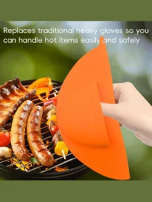 1pc Outdoor Barbecue Heat Resistant Protective Gloves | Kitchen & Camping Anti-Scald Gloves - Multicolor - View 1