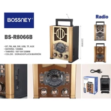 BOSSNEY radios,radio am fm portátil con bocinas de Bluetooth, radios de comunicación,con reloj,radio retro,reproducción de tarjetas USB TF, radio recargable solar/USB-C, altavoz doble, radios transistores portátiles AM FM, radio Bluetooth,1200mAh,BT, FM, AM, SW, USB, TF, AUX - Dorado - Ver 5