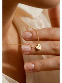 Purchase Customized Carved Heart Pendant, Special Date Necklace, Personalized Love Pendant, Carved Love Necklace, Name And Date Jewelry Gift, As Valentine's Day Gift - Heart-shaped Necklace - View 2