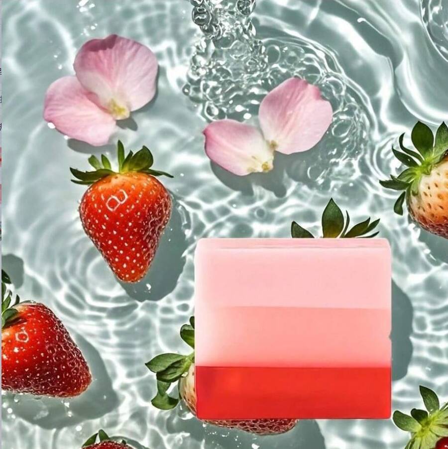100g Handmade Strawberry Yoni Soap - Organic Feminine Care Bar With Strawberry & Essential Oils (PH Balanced, Moisturizing) - 草莓 - 查看 1