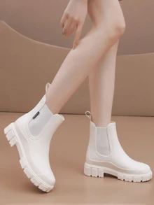 Women's New Elastic Rain Boots, Mid-Calf Rain Boots, Chelsea Waterproof Anti-Slip Rain Boots, Suitable For Outdoor Wear Insulation, Galentines, Puppy, Carnival,Spring Summer Picks,Brides Maid Gifts,Room,Bedroom Decor,Beach,Travel,For Men,For Women,Vacation - Multicolor - View 21