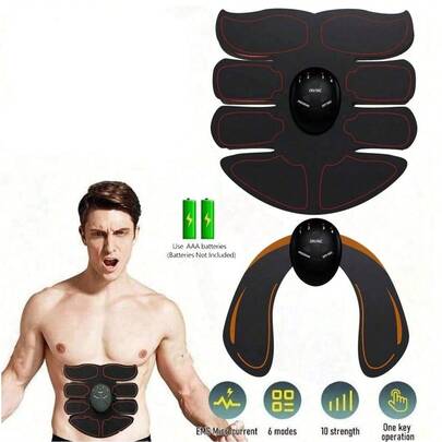 Battery Powered/Electric Muscle Stimulator, Abs Stimulator Fitness Equipment, Portable Abdominal Muscle Stimulator, Suitable For Abdominal Fitness Belt