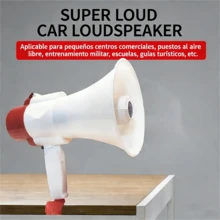 Altavoz Megáfono Mano Plegable - Potencia Máxima, Grabación, Batería Larga, Carga USB para Puesto Callejero - Blanco - Ver 3