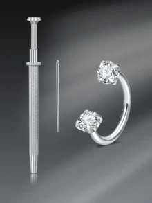 CIZME 3 pièces Anneaux de nez en acier inoxydable, anneaux de nez filetés intérieurs 16G, unisexe, double cristal en forme de fer à cheval pour le nez, le septum, la lèvre, les sourcils, le cartilage de l'oreille - Pince à boule effilée de 8 mm pour le remplacement de bijoux - Multicolore - Voir 50
