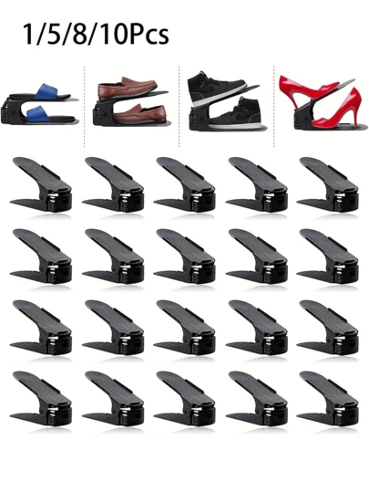 رف أحذية قابل للتعديل، منظم أحذية ذو طابقين موفر للمساحة، رف أحذية قوي لأحذية الكعب العالي والأحذية الرياضية، حامل صناديق الأحذية القابلة للتكديس، ضروري للتخزين النظيف والأنيق