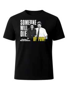 Men's Soft Cotton T-Shirt With Fun Graphic Print, High-Quality Design, Casual Style Ideal For Everyday Wear And Outdoor Activities - Black - View 1