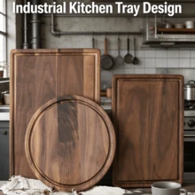 Rosewood Kitchen Cutting Board | Rectangular/Round With Juice Groove, Suitable For Meat, Vegetables, Cheese And Fruits, Kitchen Tool, Multipurpose Accessory, Perfect Gift For Chefs, Wooden Chopping Board - Brown - View 2