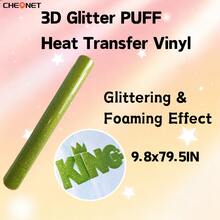 Pegatinas de vinilo con brillo 3D blanco CHEONET - Multicolor, adecuadas para camisetas DIY, bolsas, decoraciones navideñas, suministros para bodas DIY, vinilo de transferencia térmica para todas las máquinas de corte, fácil de cortar - Multicolor - Ver 104