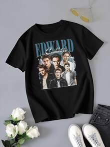 Edward Cullen T-Shirt- Twilight Saga Fan Apparel - 黑色 - 查看 1