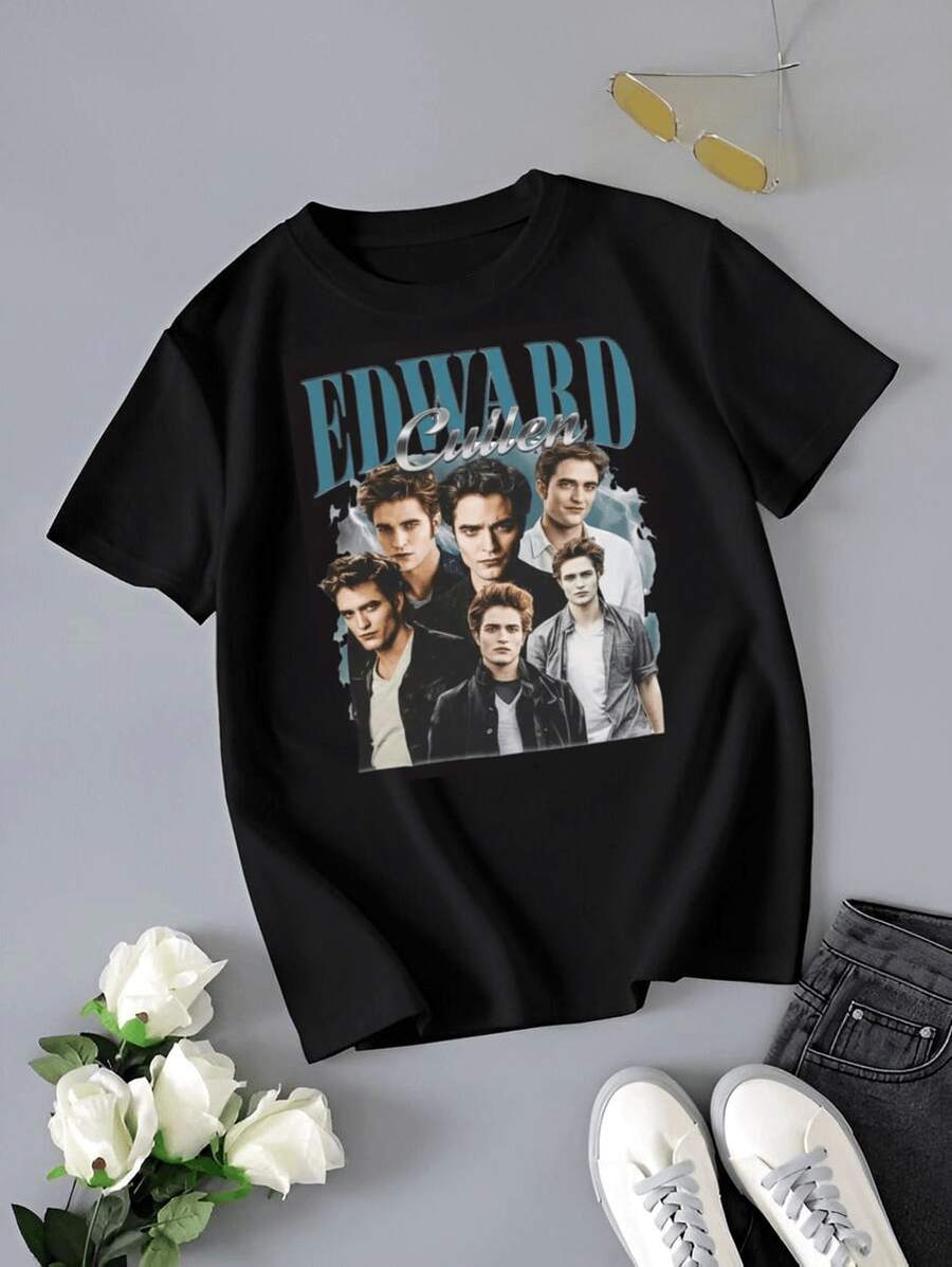 Edward Cullen T-Shirt- Twilight Saga Fan Apparel - 黑色 - 查看 1