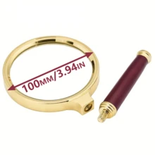 10倍放大镜 - 高清金属手持放大镜，符合人体工学手柄，无需电池，适用于阅读书籍、报纸、户外科学研究和生火 - 彩色 - 查看 6