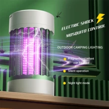 Repellente elettronico per zanzare USB, lampada elettrica antizanzare, uccisore di zanzare. Trappola per zanzare a onde ultraviolette, elettrocuzione a 360°, compatto e portatile, adatto per casa, esterno, dormitorio e altri scenari, un ottimo assistente repellente per zanzare. - Bianco - Visualizzare 2
