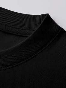 [Loose Fit Shirt] Men's Black Rare Breed Print T-Shirt - Golden Graphic Loose Fit Short Sleeve Shirt, Breathable Casual Summer Streetwear Top With Round Neck, Machine Washable Comfortable Fabric, PLUS SIZE - 黑色 - 查看 2