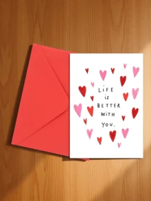 一张（有你在，生活更美好）贺卡，传递爱意以及他们给生活带来的积极影响。情人节、周年纪念日、节日贺卡，表达彼此的感激和对对方陪伴的欣赏。