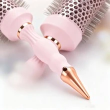陶瓷铝管卷发梳，沙龙卷发梳，尼龙猪鬃造型梳，卷发卷发梳，内卷蓬松卷发梳，耐热铝管卷发梳，耐热尼龙管造型梳 - 粉色 - 查看 5