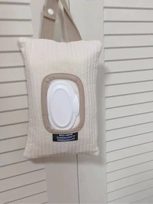 1 chiếc giá treo khăn giấy trên ô tô/nhà tối giản, túi treo khăn ướt dễ thương cho xe đẩy em bé, túi đựng khăn giấy di động tiện lợi - Nhiều màu - Xem 7