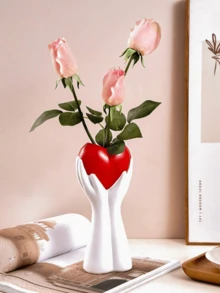 Hands Holding Heart Vase, Arm Bud Vase, Cute & Unique, Bohemian Minimalist Feminine Design, Modern Nordic Style Home Decor For Living Room, Office, Best Gift For Valentine's Day, Christmas - Multicolor - View 5