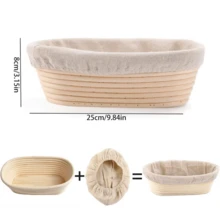 1pc Round And Oval Proofing Baskets With Liners, Baking Tools For Sourdough Bread Making And Fermentation - Multicolor - View 14