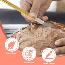 精密工艺刀套装 - 铝合金雕刻笔，色彩鲜艳，金属刀片，适用于精细纸张切割和DIY项目，手动操作，无需电池