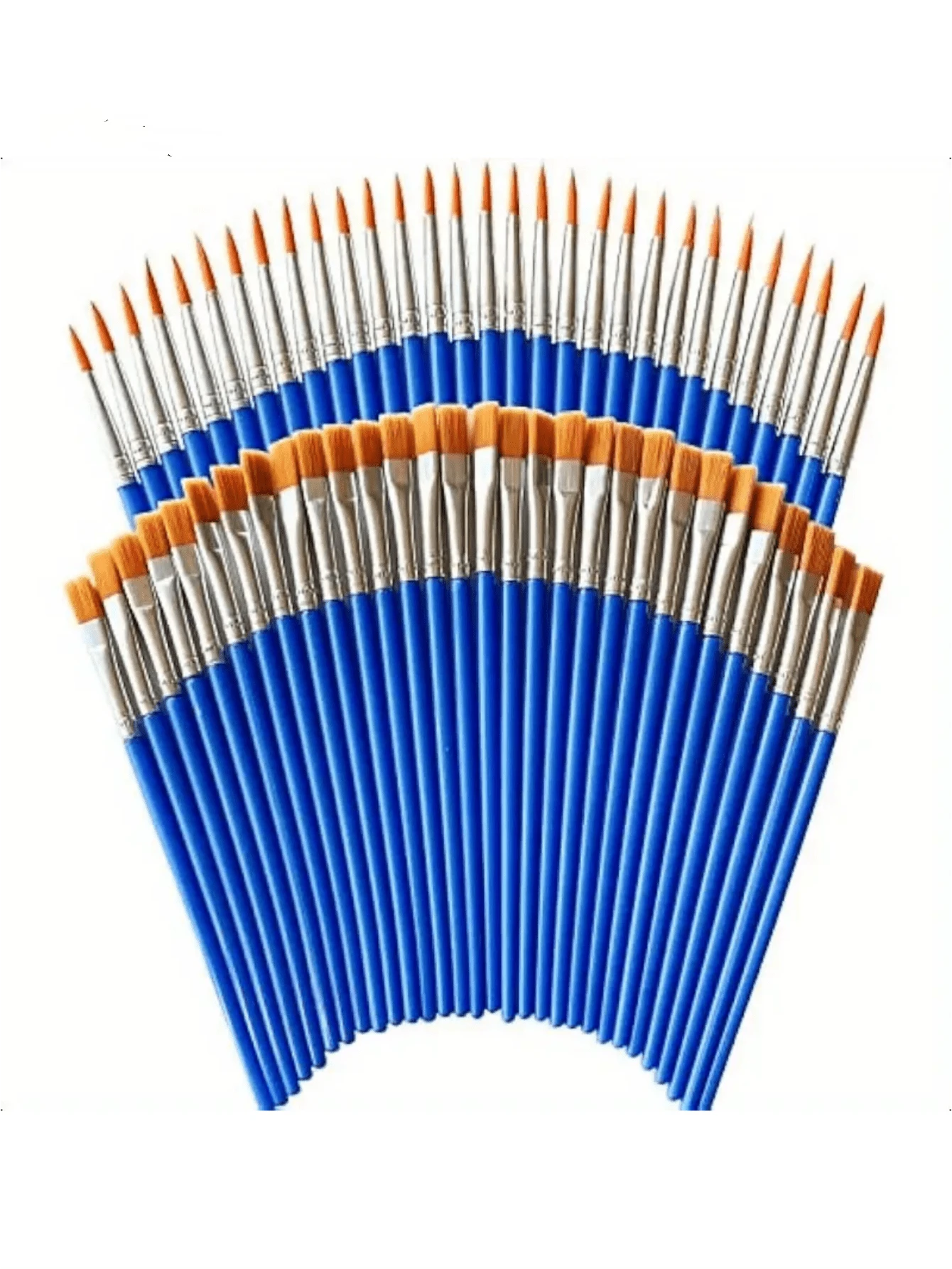 100支/50支/30支/10支装蓝色塑料柄画笔，美术用品，适用于美术绘画、勾线。 - 塑膠藍桿 - 查看 1