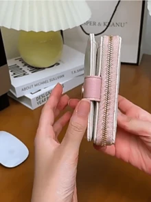 Women & Girls Cute Cat Design Wallet, Japanese Cat Themed Short Wallet, Adorable Cartoon Cat Design, Zipper Wallet With Card Slots And Coin Pouch, Essential For Cat Lovers - Multicolor - View 7