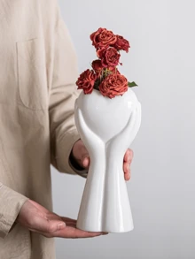 Hands Holding Heart Vase, Arm Bud Vase, Cute & Unique, Bohemian Minimalist Feminine Design, Modern Nordic Style Home Decor For Living Room, Office, Best Gift For Valentine's Day, Christmas - Multicolor - View 7