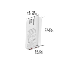 65W GaN 可折叠快充充电器，超薄双口 USB-A 和 Type-C 电源适配器，通用手机充电器，兼容 16/15 Pro、三星 S25/Galaxy、平板电脑，旅行必备，送礼佳品 - 美規A型插(110-127V) - 查看 7