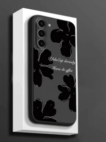 1 chiếc ốp lưng điện thoại bằng TPU mềm in hình hoa và khẩu hiệu truyền cảm hứng, chống trầy xước và chống sốc, tương thích với Honor, Redmi, Galaxy, Pixel. - màu đen - Xem 5