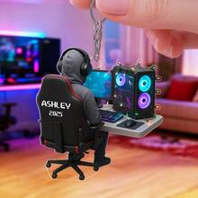 Custom Game Player Name PC Settings - Personalized Acrylic Keychain - Custom Name Keyring, Backpack Name Label, Bottle - Multicolor - View 6