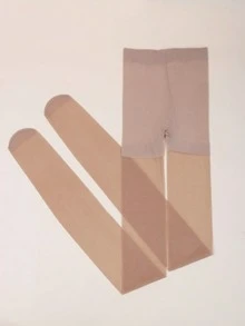 1pc Women's Brown Tights, Sexy French Date Style, Romantic Daily Fashion Gift - Multicolor - View 5