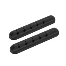 2pcs Self-Adhesive Cable Clips, Suitable For Desk, Bedside Table, Power Cords, Mouse Cables, Computer Office Home Use (7-5-3 Slots), Black - Multicolor - View 10