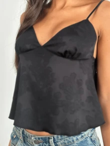Onicee Damen Sommer ärmelloses V-Ausschnitt Rückenfrei Camisole Top, geeignet für Valentinstag, Dates, Zusammenkünfte, Partys, Reisen, Urlaub, Strand und andere Anlässe - Schwarz - Übersicht 8