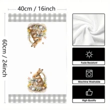 2/4 件装兔子图案印花洗碗巾，超强吸水超细纤维现代洗碗布，烹饪烘焙茶巾，清洁抹布，手巾，柔软吸水，厨房装饰，送给邻居、母亲、朋友的礼物，生日礼物，乔迁礼物，厨房必备，日常用品 - 彩色 - 查看 8