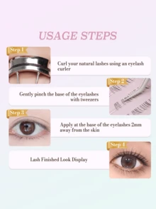 48Clusters Pre Glued Lower Lashes Natural Look Bottom Lashes Transparent Stem Lower Eyelashes Wear No Glue Needed Eyelashes Personal DIY Eyelashes Of Different Lengths Natural Soft Self Adhesive Eyelashes Enlarged Double Eye Bottom Lash Gift For Women & Girl Eyelash Extensions Suitable For Everyday Use Makeup Tools For Beginners - J - 查看 5