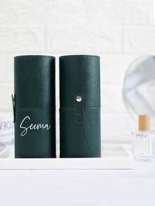 Customizable Travel Makeup Brush Set/Bridesmaid Gift Box/Thoughtful Customized Bridesmaid Gift/Perfect Makeup Gift Box For Her, An Ideal Choice To Organize And Store All Your Makeup Brushes. Made Of Faux Leather Material, It Is Both Durable And Soft. The Perfect Gift For Any Occasion! - Item 3 - View 6