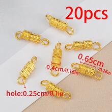 20pcs/50pcs Assorted Copper Spiral Screw Clasp Twisted Screw Clasp Double Connector For DIY Bracelet And Necklace Jewelry End Cap Connector